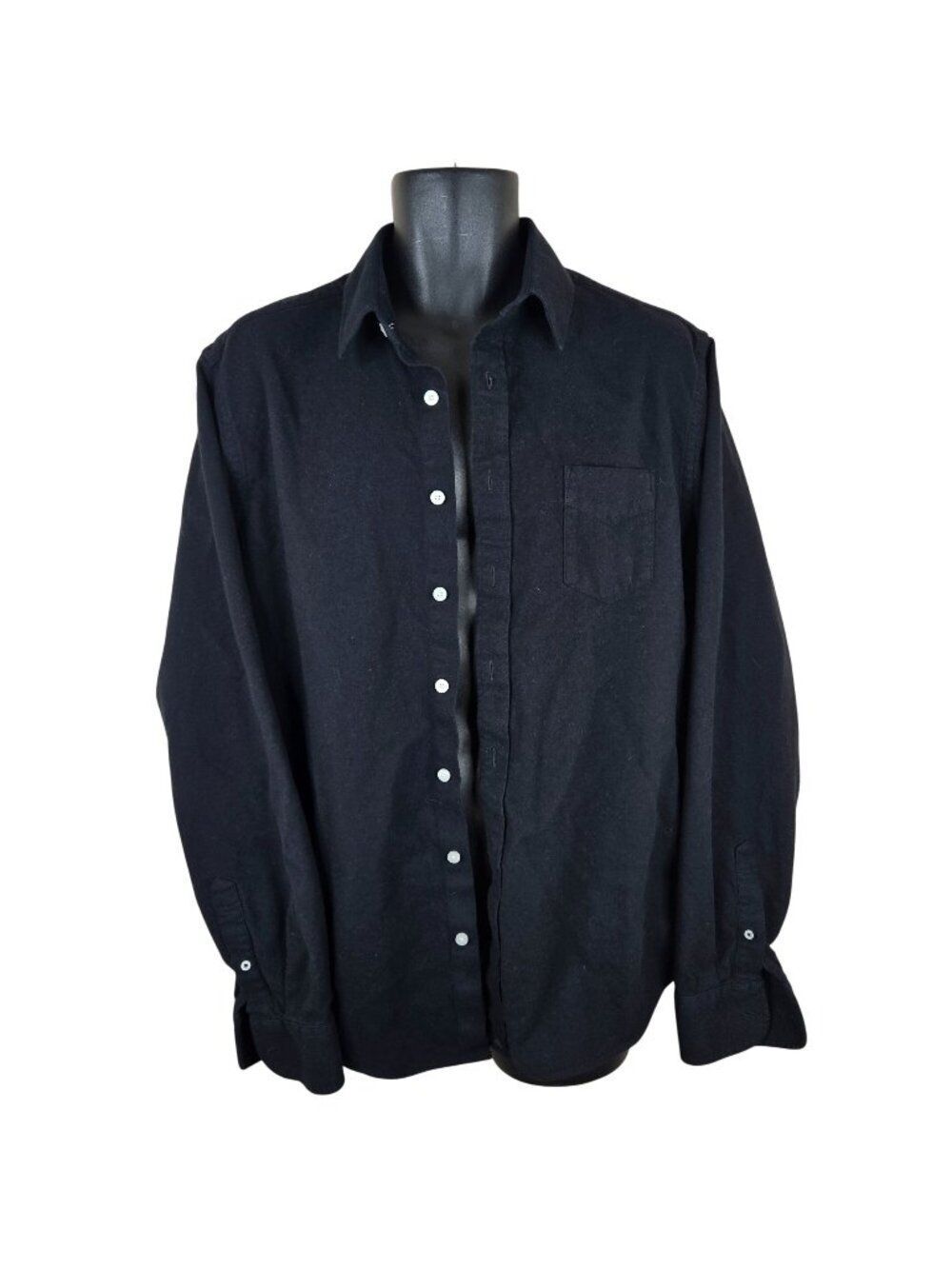 UNTUCKit Mens Black Long Sleeve Button-Up Shirt Size Large Tall 100% Cotton